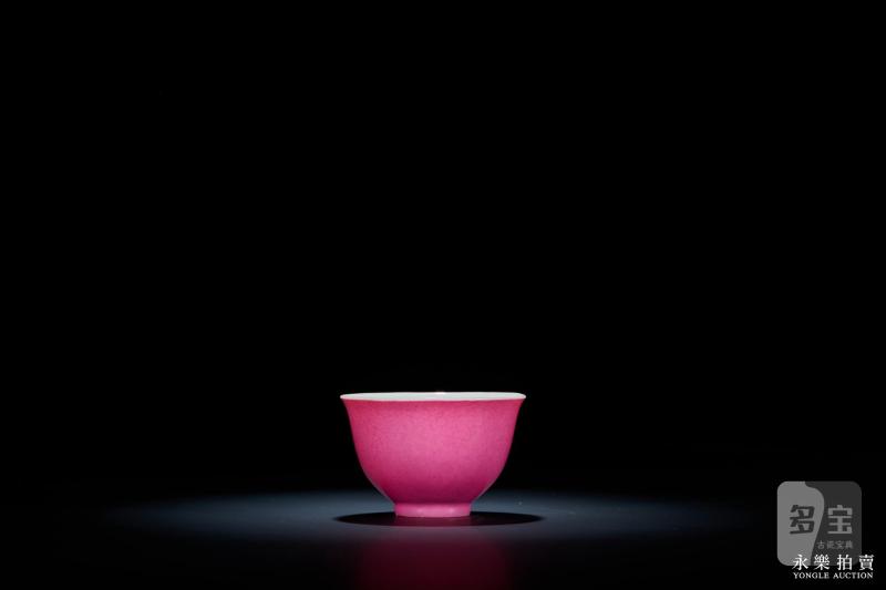 清雍正 胭脂红釉杯 - 图4
